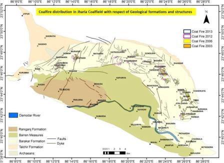 Coal fire and land subsidence